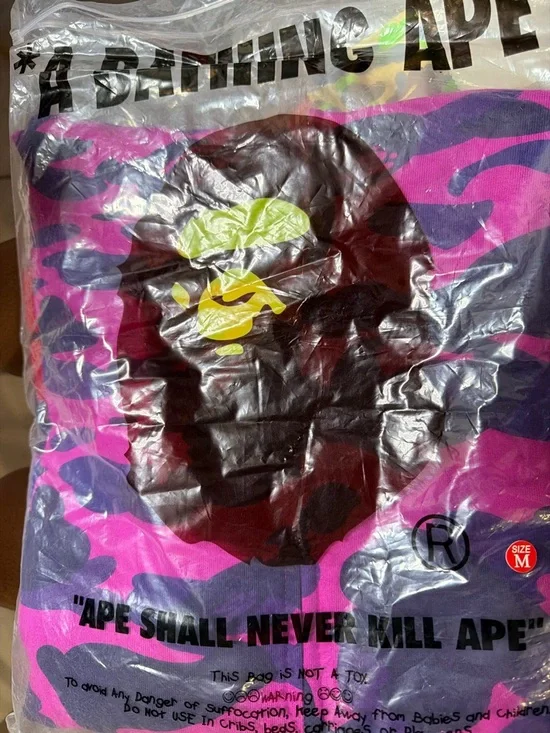 Bape Men’s Zip Up Sweater — Pink, Purple, Black, Yellow - Picture 1 of 7